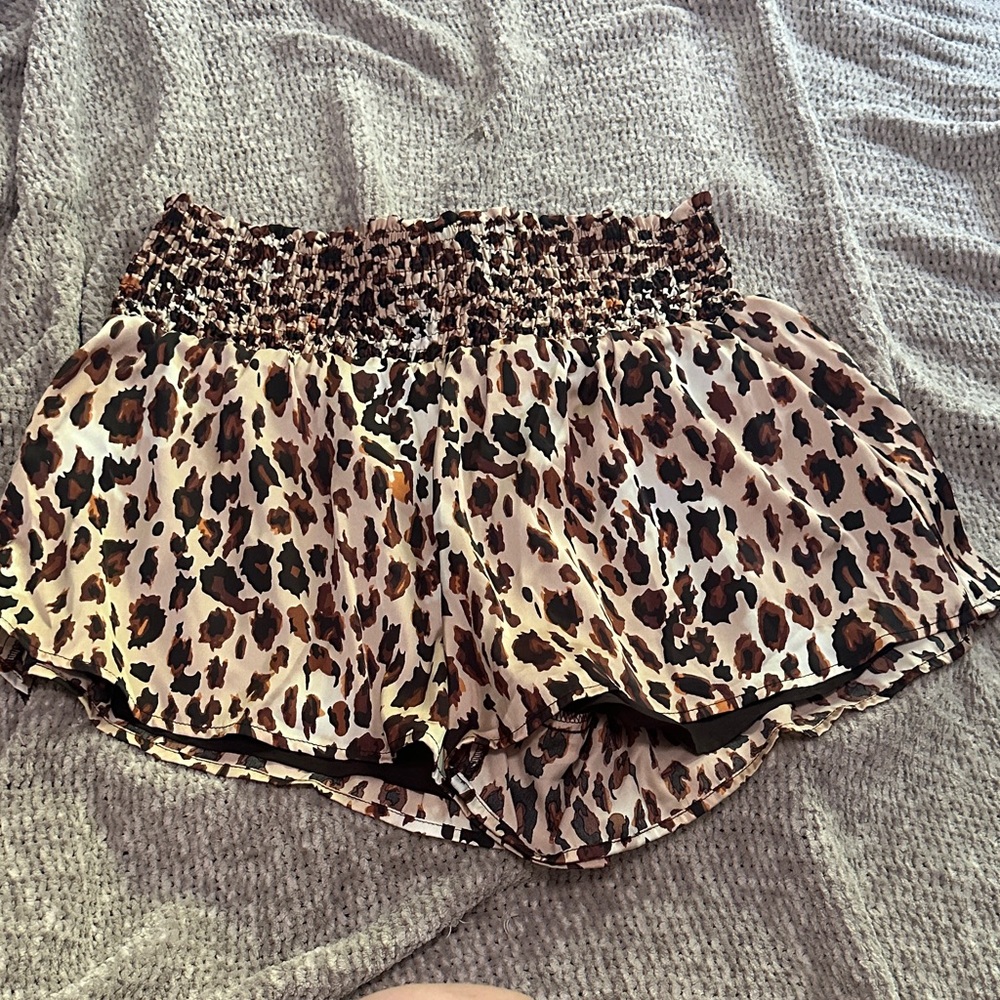 Leopard Print Women's Athletic Shorts